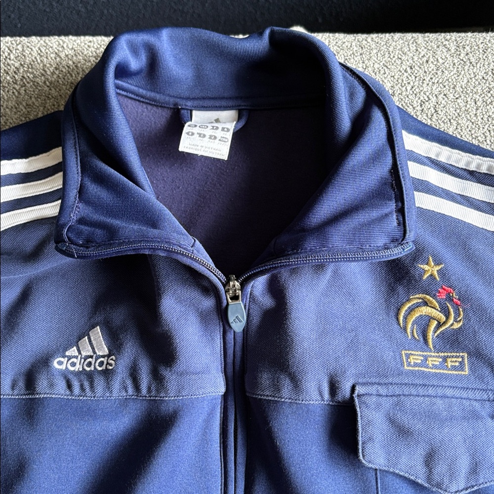 MEN'S ADIDAS FRANCE NATIONAL 2008/2009 TRACK TOP JACKET SOCCER FOOTBALL SIZE XL